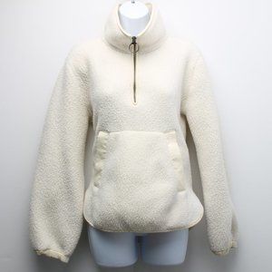 Madewell 1/4 Zip Fleece Pullover Cream Size Women M